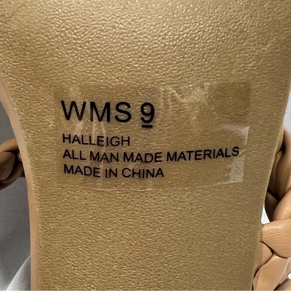 NWOT DV Dolce Vita Pang Slip On Braided Strappy Chunky Heels Sandals Tan Size 9 - Picture 15 of 16